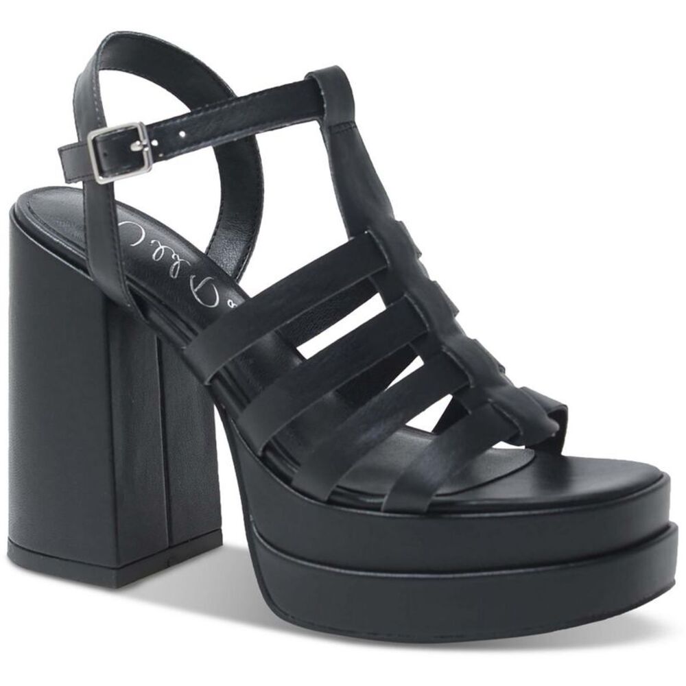 Strappy Black Platform Heel Sandals